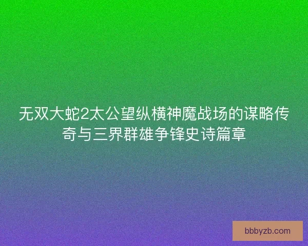 无双大蛇2太公望纵横神魔战场的谋略传奇与三界群雄争锋史诗篇章 无双大蛇2太公望纵横神魔战场的谋略传奇与三界群雄争锋史诗篇章
