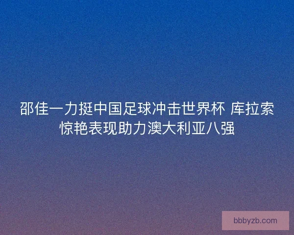 邵佳一力挺中国足球冲击世界杯 库拉索惊艳表现助力澳大利亚八强